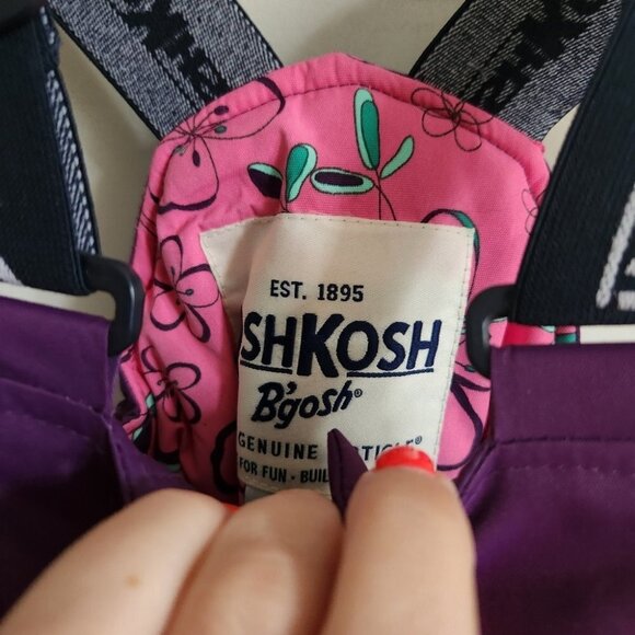 OSHKOSH B'GOSH | snowpants overalls purple 12M - Picture 5 of 5
